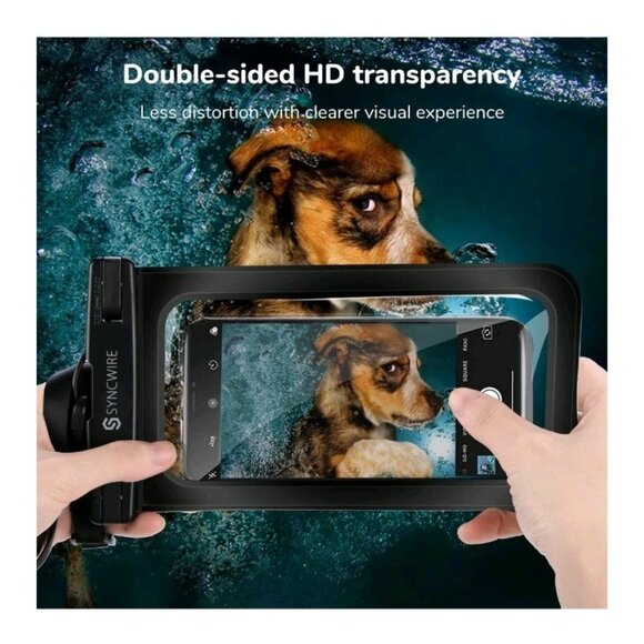 SYNCWIRE Waterproof Phone Pouch 2 Pack Universal IPX8 Waterproof Phone Case - Picture 3 of 8